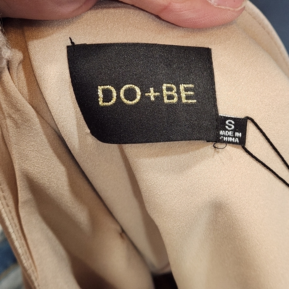 DO + BE One Shoulder Wrap Midi Champagne Dress Size S - Picture 13 of 15